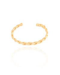 Bracelete Fio Trançado 6 mm Banhado a Ouro 18K