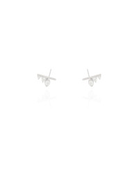 Brinco Graveto Pontos de Luz Cristal Ródio Branco