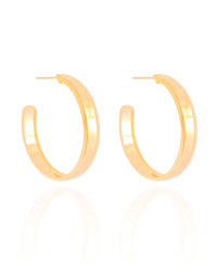 Brinco Argola Reta Lisa 4.2 cm Banhado a Ouro 18K