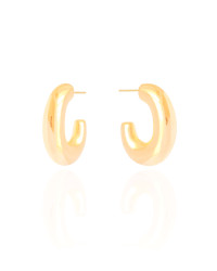 Brinco Argola Abaulada Banhado a Ouro 18k