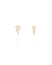 Brinco Triângulo Cravejado Cristal Banhado a Ouro 18k