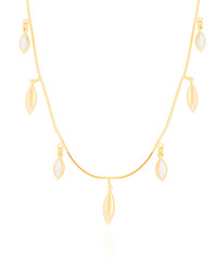Choker Navetes Zircônia com Cristal Banhado a Ouro 18K