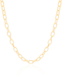 Choker Elos Ovais Banhado a Ouro 18K
