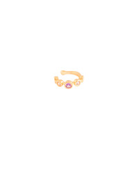 Piercing Colorido Cravejado Banhado a Ouro 18K