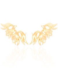 Brinco Ear Cuff Asa Lisa 6.5 cm Banhado a Ouro 18K