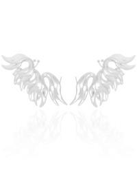 Brinco Ear Cuff Asa Lisa 6.5 cm Ródio Branco