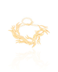 Pulseira Asas Lisas Banhado a Ouro 18K