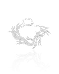 Pulseira Asas Lisas Ródio Branco