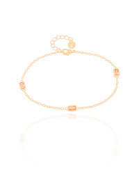 Pulseira Baguetes Citrino Banhado a Ouro 18K