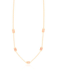Gargantilha Baguetes Citrino Banhado a Ouro 18K - 40 cm