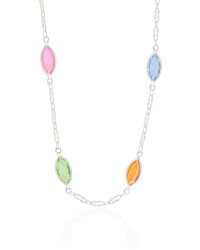 Choker Navetes Coloridos Ródio Branco