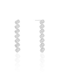 Brinco Balanço Zircônias Ródio Branco