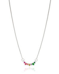 Gargantilha Veneziana Pontos de Luz Coloridos Ródio Branco - 40 cm