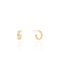 Brinco Argola Cristal 1.4 mm Banhado a Ouro 18K
