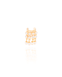 Piercing Fake Cravejado com Pérolas Banhado a Ouro 18K