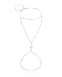 Pulseira Hand Chain com Zircônia Ródio Branco