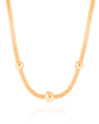 Choker Detralhada com Bolas Banhado a Ouro 18K